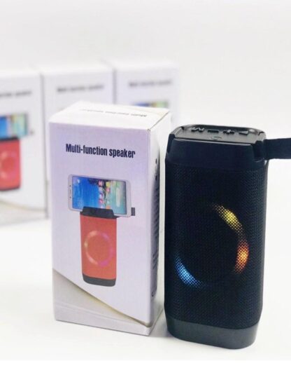 Portable Bluetooth Speaker with Led Light - USB TFT card 1 Speaker build in. Mobile Holder- Color Black