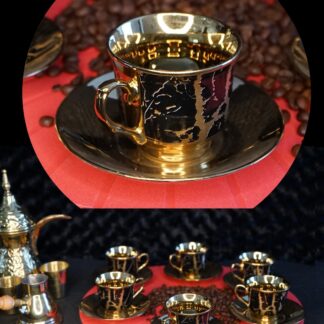 ORIENTAL COFFEE Tea SET DARK GOLD Arabic #CF01